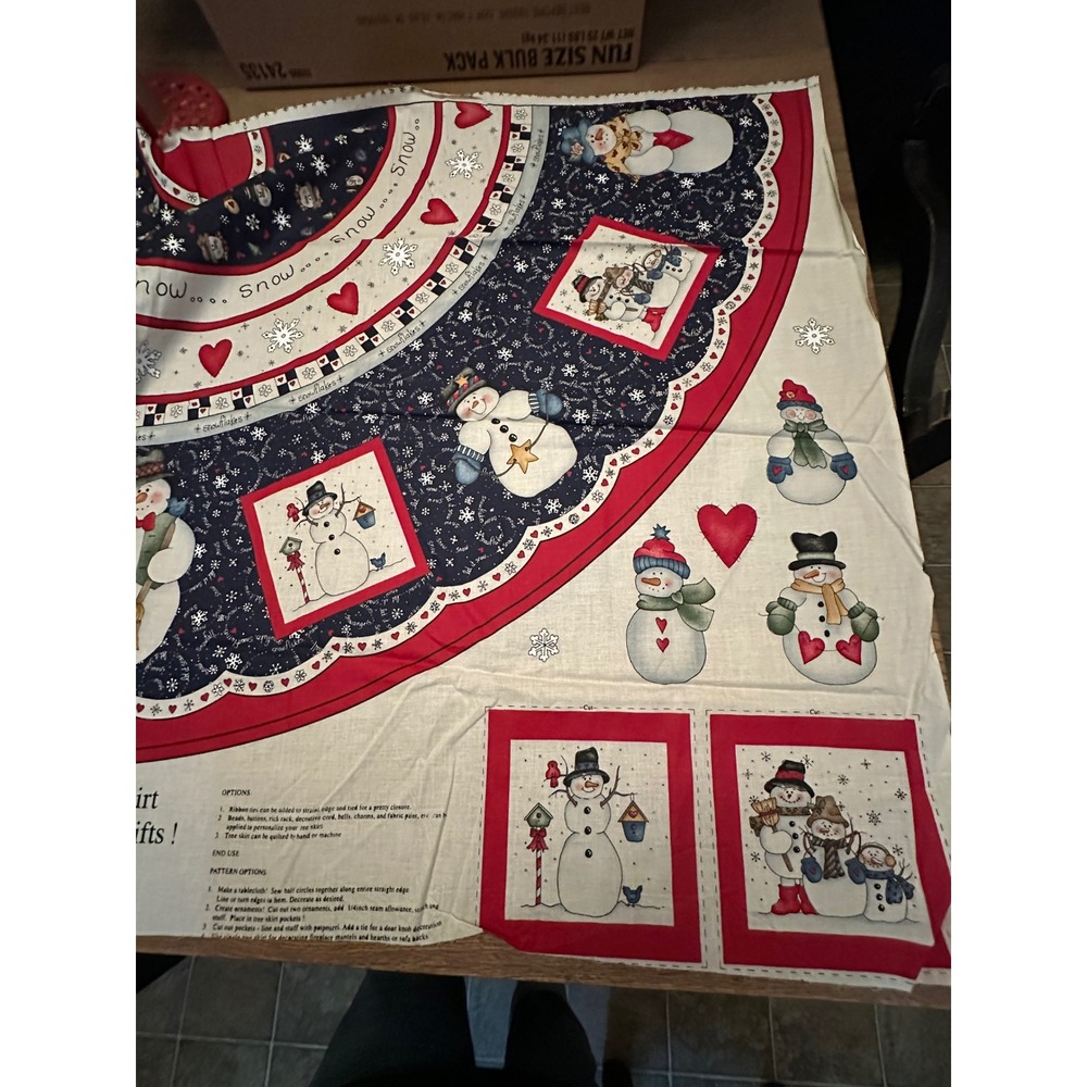 Dianna Marcum Snow Buddies Christmas Tree Skirt Fabric Panel Marcus Bros